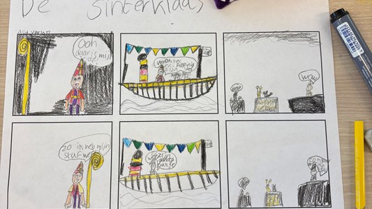 In groep 5 hebben we een sinterklaas verhaal gedobbeld. ๐ฌโ๐ปโจ